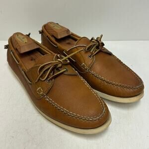 VGUC Rancourt & Co. x Polo Ralph Lauren Boat Shoe Natural Made in Maine USA 11 D